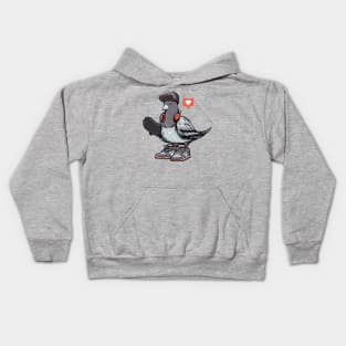 Hipster Pigeon Kids Hoodie